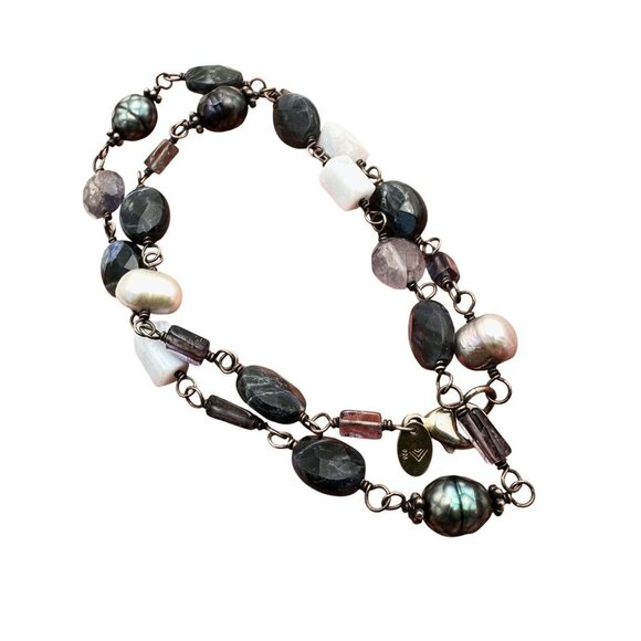 N1308 Retired Silpada Silver Necklace Pearl Gemstone - Picture 2 of 3